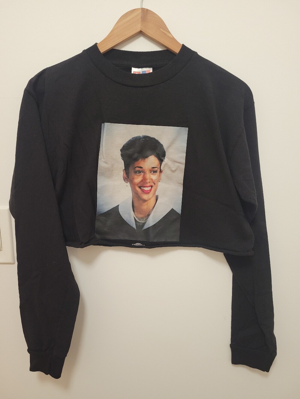 Kamala Harris Cropped Long-Sleeve Graphic Top, Graduation